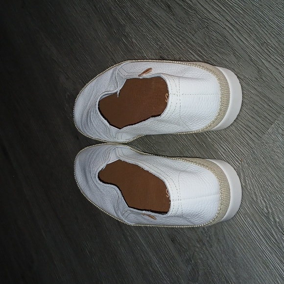 Verbenas Nuria White Leather Slip-On Espadrilles Casual Flats Loafer Sz 40 EUC - Picture 4 of 10